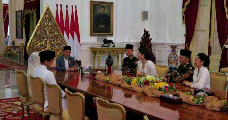 Jokowi Sambut AHY dan Ibas Lebaran ke Istana Merdeka