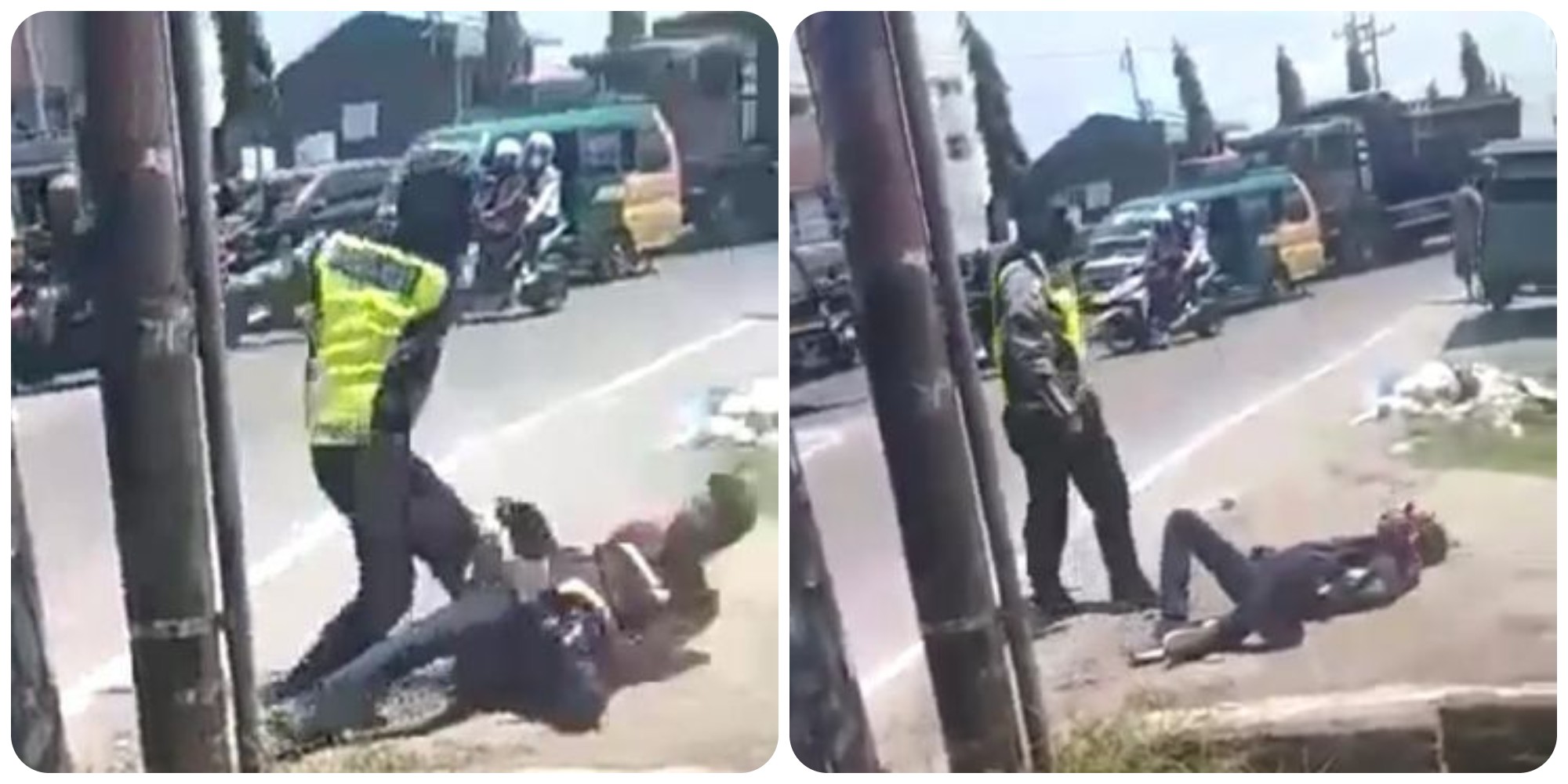 Video Oknum Polisi Pukul Warga Hingga Terkapar Viral di Medsos