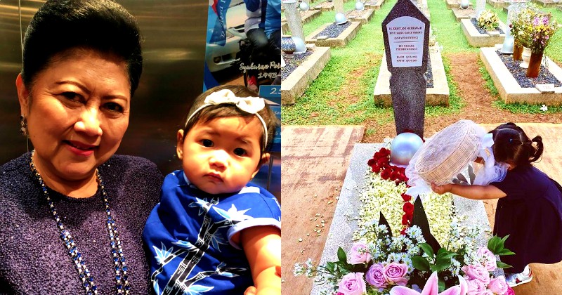 Potret Putri Cilik Ibas, Gayatri Peluk Nisan Ani Yudhoyono Bikin Haru