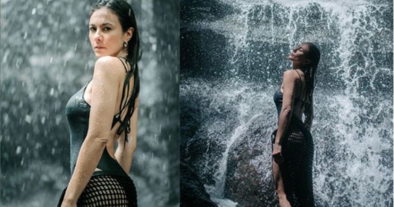 Foto di Air Terjun, Wulan Guritno Disebut Mirip Bidadari